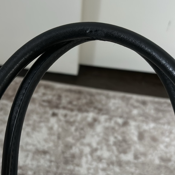 Michael Kors Mercer Satchel Accordian Tote Black Leather Handbag Large - Picture 7 of 7